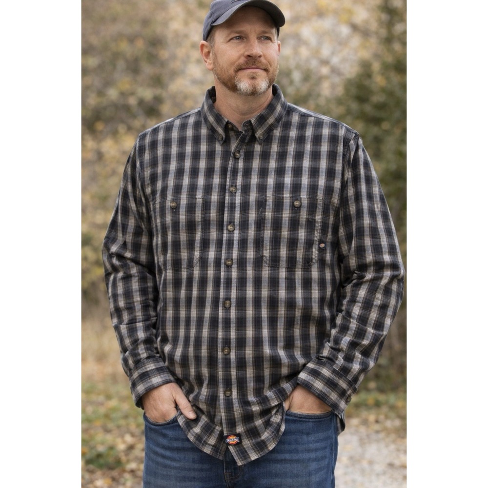 Dickies Men's Plaid Flannel Button Down Shirt 3XL Big & Tall